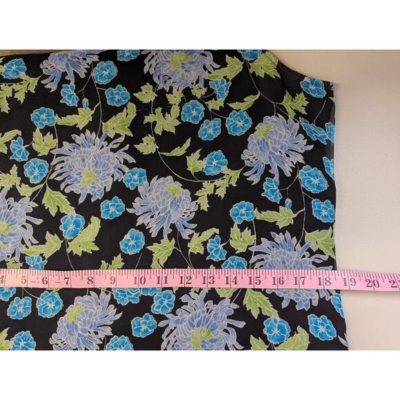 Vtg 1990s Silk Floral Midi Dress Womens Large Allison Taylor Dark Fairy Grunge - Picture 9 of 9